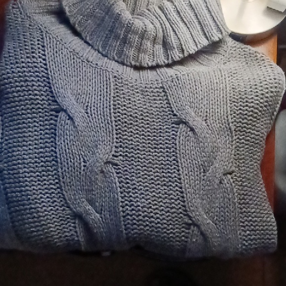 OVERSIZED TURTLENECK LONG BALLOON SLEEVE SWEATER - Picture 2 of 3